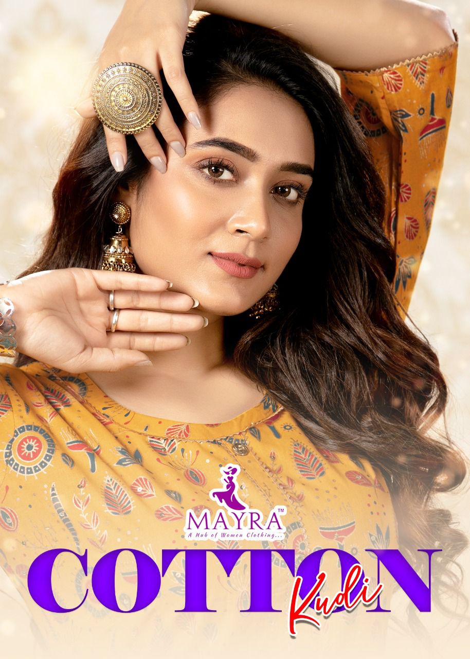 Mayra Cotton Kudi Fancy Designer Cambric Cotton Kurti With Bottom Collection
